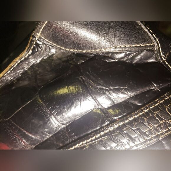 BRIGHTON Sienna Black EMBOSSED LEATHER Shoulder Hand Bag - Picture 14 of 15